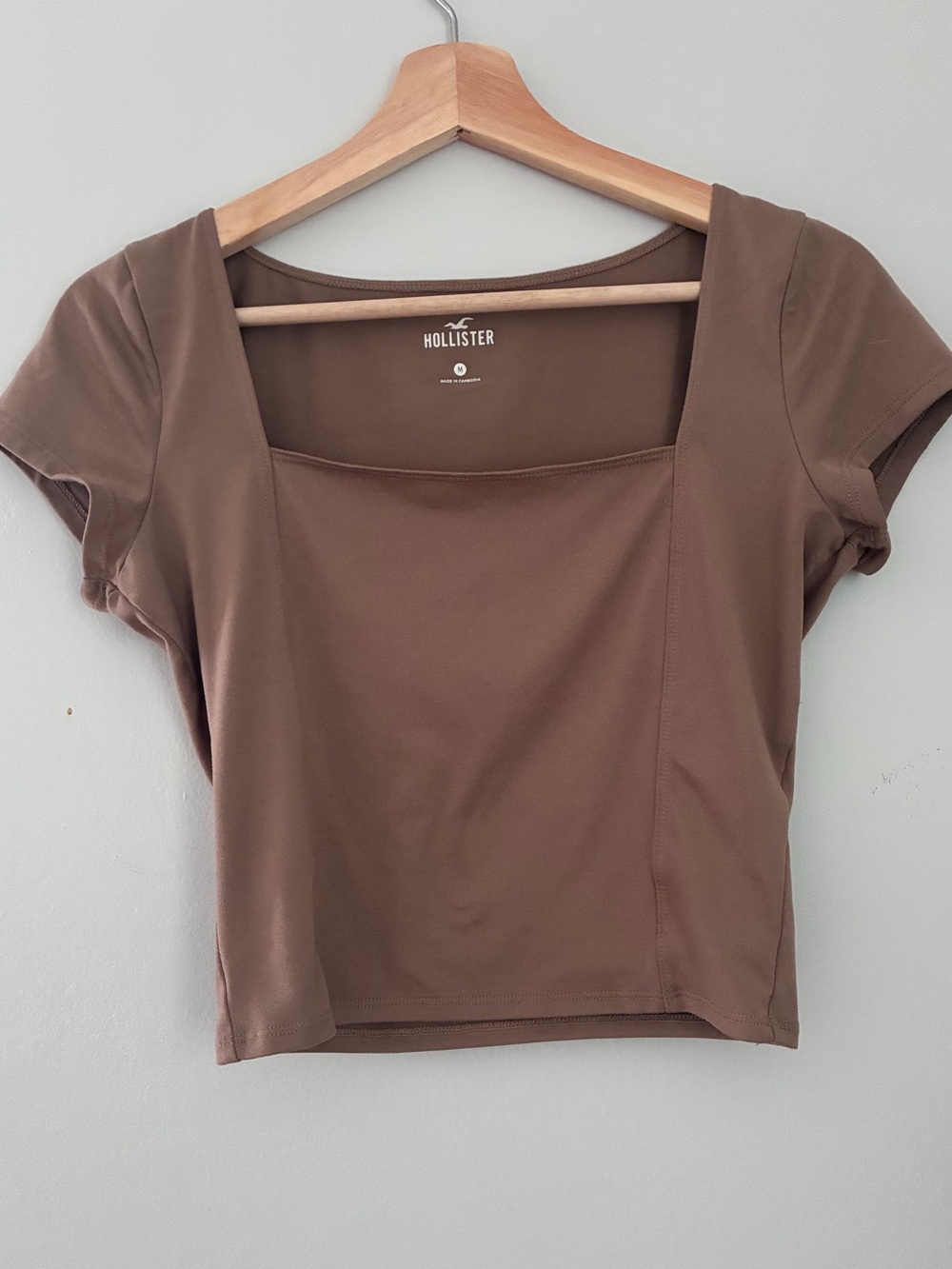 Hollister Brown Square Neck Crop Top
